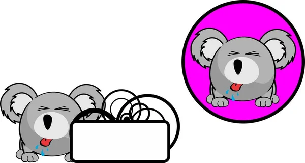 Mignonne Balle Koala Dessin Animé Expression Copyspace Autocollant Format Vectoriel — Image vectorielle