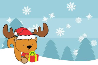 Şirin Bebek sincap karikatür xmas arka plan