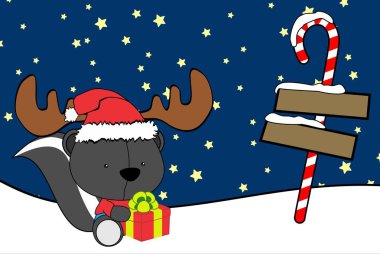 Şirin Bebek kokarca karikatür xmas arka plan