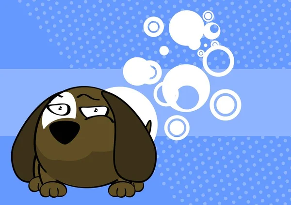 Lindo bola cachorro de dibujos animados expresión fondo — Vector de stock