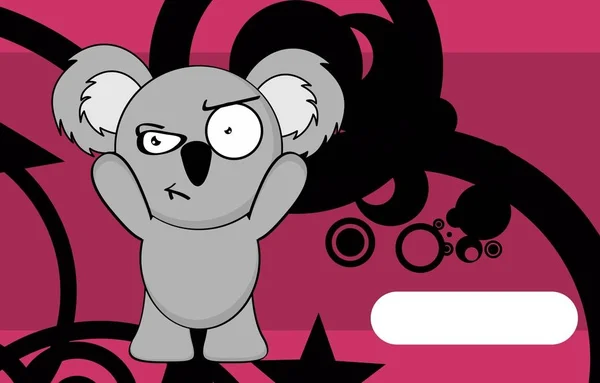 Divertente piccolo paffuto koala cartoni animati espressione sfondo3 — Vettoriale Stock