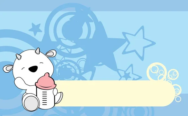 Schattige baby geit cartoon achtergrond copyspace — Stockvector