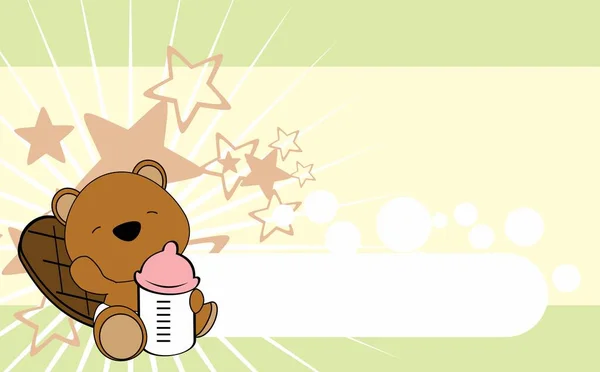 Mignon bébé ours en peluche fond de dessin animé copyspace — Image vectorielle