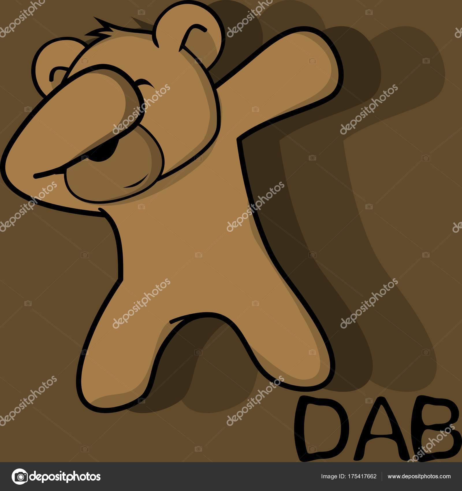 Dab Dabbing Pose Teddy Bear Kid Cartoon Vector Format Very Stock Vector C Hayashix23
