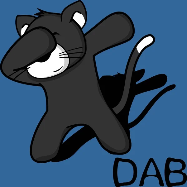 Dab Dabbing Pose Gato Niño Dibujos Animados Formato Vectorial Muy — Vector de stock