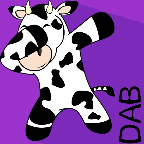 Dab Dabbing Pose Vaca Criança Desenho Animado Formato Vetorial Muito — Vetor de Stock