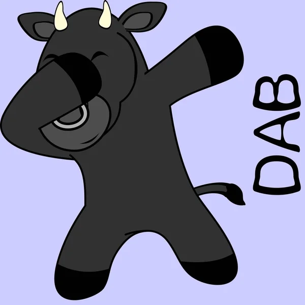 Dab Dabbing Pose Bull Kid Cartoon Vector Format Very Easy — Stock Vector