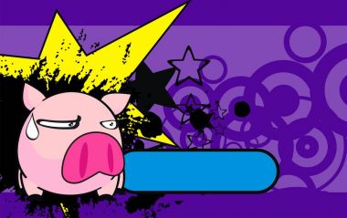 Şirin Bebek topu domuz karikatür ifade arka planda vektör biçimi 