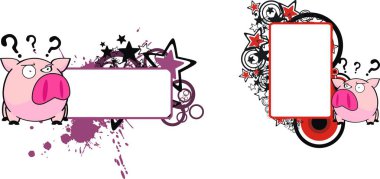 Şirin Bebek domuz topu çizgi film tasarlamak vektör formatında çok kolay düzenlemek ayarla 