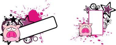 üzgün bebek domuz topu çizgi film tasarlamak vektör formatında çok kolay düzenlemek ayarla 