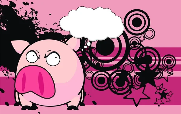 Mignon Bébé Balle Cochon Dessin Animé Expression Fond Dans Format — Image vectorielle