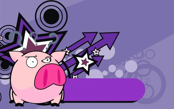 Mignon Bébé Balle Cochon Dessin Animé Expression Fond Dans Format — Image vectorielle