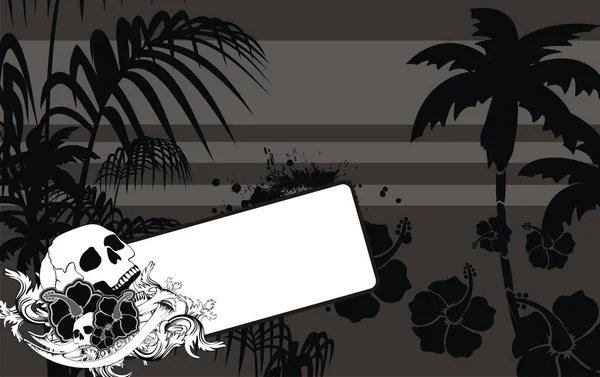 Fondo Copyspace Cráneo Tropical Vectro Deat Muy Fácil Editar — Vector de stock