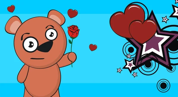 Funny Little Chubby Teddy Bear Cartoon Expression Background Vector Format — Stock Vector