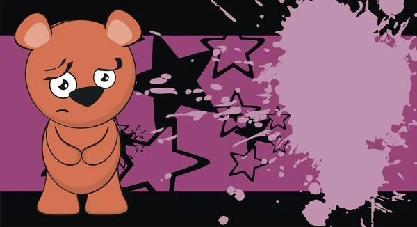 Grappig Beetje Mollig Teddy Bear Cartoon Expressie Achtergrond Vector Formaat — Stockvector