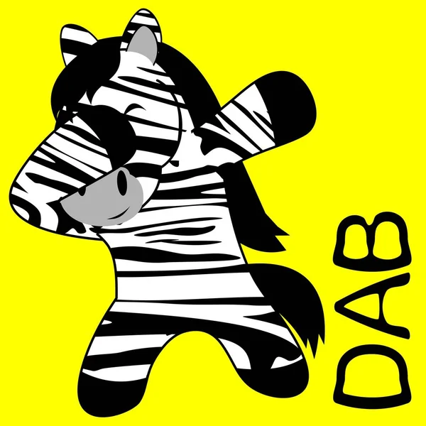 Dab Dabbing Pose Zebra Miúdo Desenho Animado Formato Vetorial Muito — Vetor de Stock