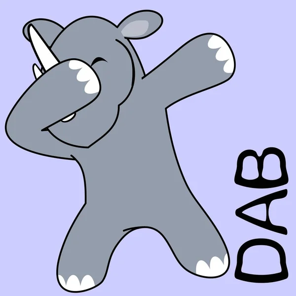 편집을 형식에 Dabbing Rhino 만화를 — 스톡 벡터