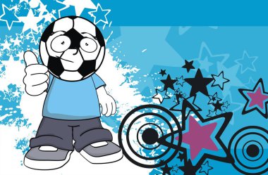 Komik spor futbol kafa çocuk çizgi film arka plan vektör formatında düzenlemek çok kolay