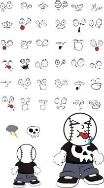 komik küçük çocuk beyzbol kafa ifadeleri küme vektör biçiminde düzenlemek çok kolay 