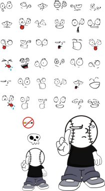 komik küçük çocuk beyzbol kafa ifadeleri küme vektör biçiminde düzenlemek çok kolay 