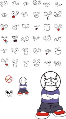 komik küçük çocuk beyzbol kafa ifadeleri küme vektör biçiminde düzenlemek çok kolay 