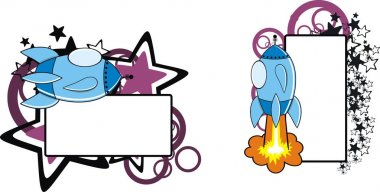 Uzay gemisi çizgi film tasarlamak vektör biçiminde düzenlemek çok kolay ayarla 