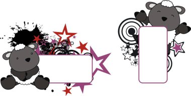 sevimli küçük koyun kopya alanı küme vektör biçiminde düzenlemek çok kolay karikatür