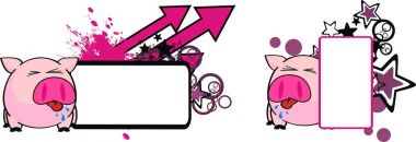 sevimli küçük domuz karikatür top tarzı boşaltmak vektör biçiminde düzenlemek çok kolay ayarla