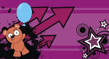 komik küçük ayıcık çizgi film ifade arka plan Vektör formatında düzenlemek çok kolay