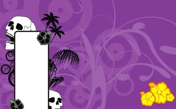 Lebka Ibišek Tropické Hawaii Copyspace Pozadí Vectopr Formátu Velmi Snadné — Stockový vektor