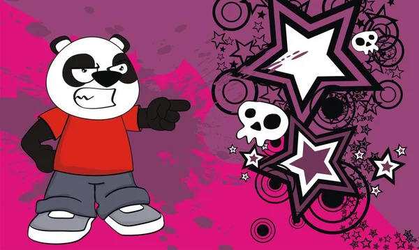 Drôle Jeune Fond Ours Panda Format Vectoriel Très Facile Éditer — Image vectorielle