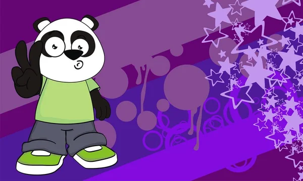 Tło Zabawny Młody Niedźwiedź Panda Formacie Wektorowym Które Bardzo Łatwe — Wektor stockowy