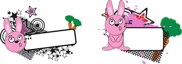 可爱的小兔子卡通球风格 Copyspace 设置矢量格式非常容易编辑 — 图库矢量图片