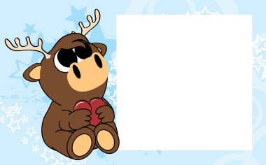 Şirin Bebek geyik Sevgililer resim çerçeve arka planda vektör biçimi düzenlemek çok kolay 