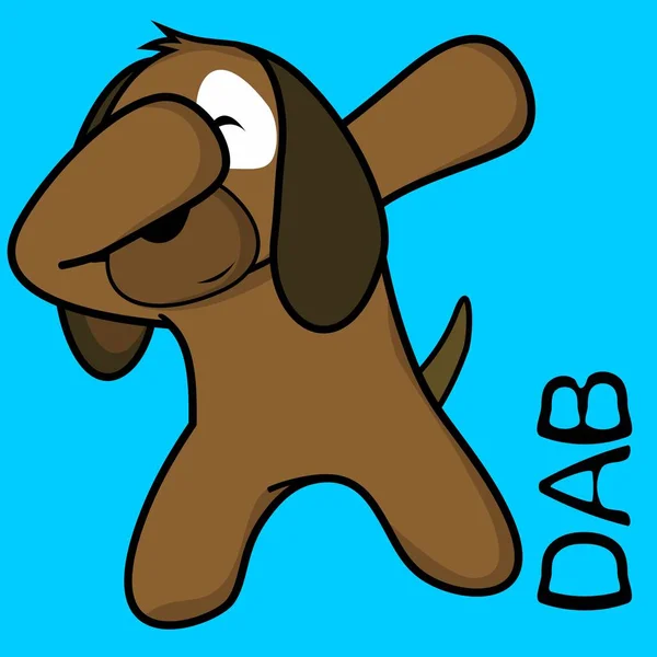 Schar Deppen Pose Hond Kid Cartoon Vector Formaat Zeer Gemakkelijk — Stockvector