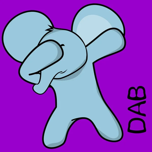 Dab Dabbing Pose Elefante Criança Desenho Animado Formato Vetorial Muito —  Vetores de Stock