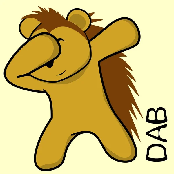 Dab Dabbing Pose Porcupine Kid Cartoon Vector Format Very Easy — Stock Vector