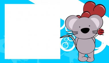 Şirin Bebek fare seviyorum Sevgililer resim çerçeve arka plan Vektör formatında çok kolay düzenlemek için 