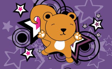 Şirin Bebek sincap Vektör formatında düzenlemek çok kolay karikatür arka plan atlama