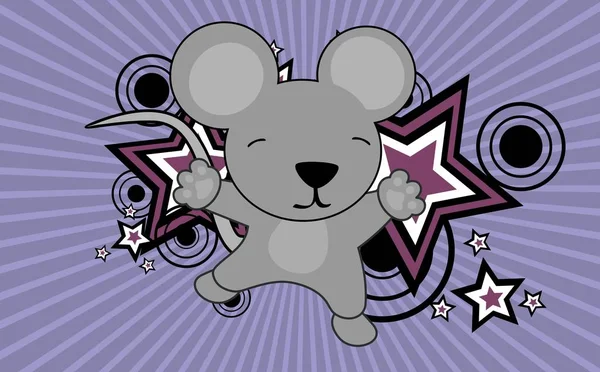 Schattige Baby Muis Springen Cartoon Achtergrond Vector Formaat Zeer Gemakkelijk — Stockvector