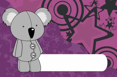 tatlı peluş koala oyuncak kawaii tarzı çizgi film arka planı