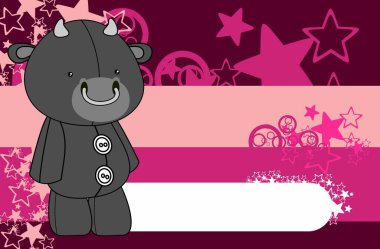 Şirin pofuduk boğa oyuncağı Kawaii tarzı çizgi film geçmişi