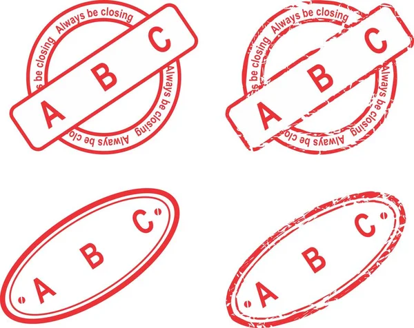 Abc赤スタンプの頭字語集ベクトル形式 — ストックベクタ