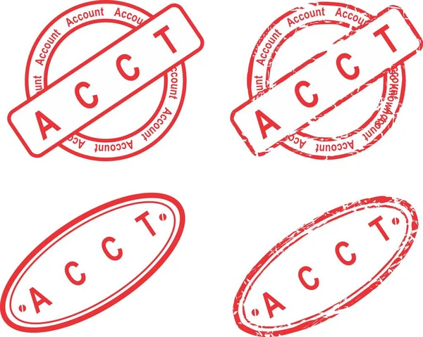 ベクトル形式のAcct赤スタンプの頭字語集 — ストックベクタ