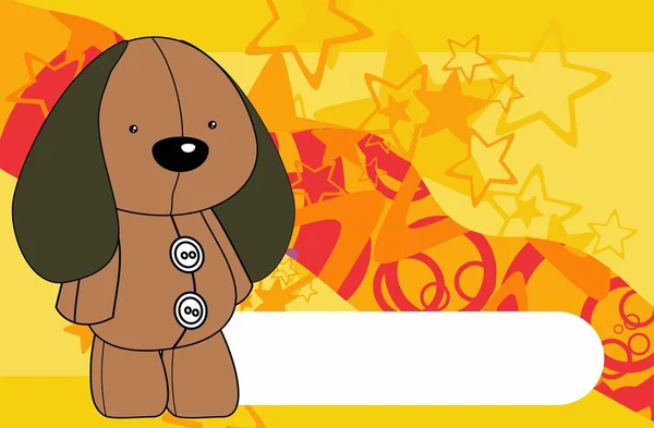Schattig Pluche Hond Speelgoed Kawaii Stijl Cartoons Achtergrond — Stockvector