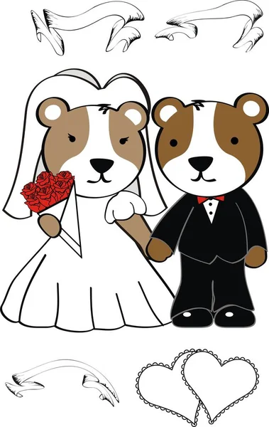 Mariage Mignon Hamster Dessin Animé Format Vectoriel Très Facile Éditer — Image vectorielle