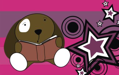 Kawaii arkaplanını vektör formatında tutan sevimli köpek. Düzenlemesi çok kolay.