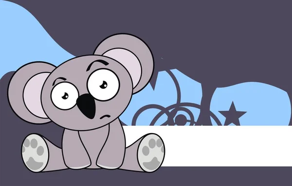 Carino Kawaii Koala Sfondo Cartone Animato Formato Vettoriale — Vettoriale Stock