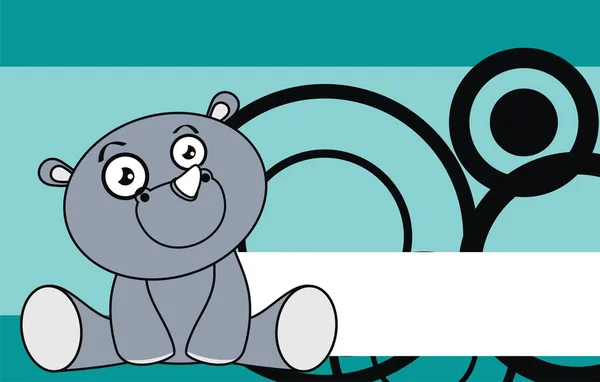 Cute Kawaii Rhino Cartoon Background Vector Format — Stock Vector