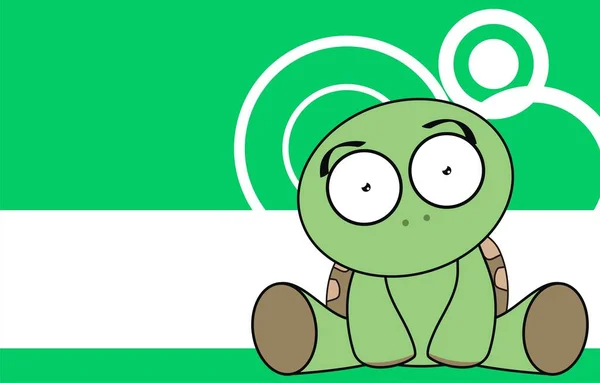 Mignon Kawaii Tortue Fond Dessin Animé Format Vectoriel — Image vectorielle